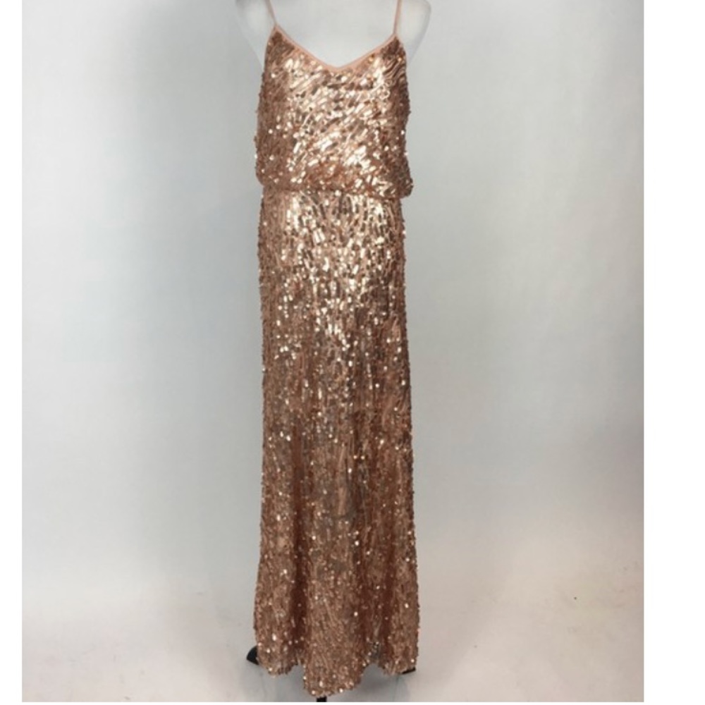 Donna Morgan rose gold sequin dress